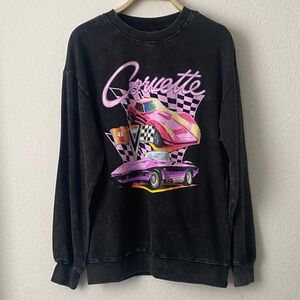 Chemistry Black Sweatshirt with Pink and Purple Car Graphic Corvette